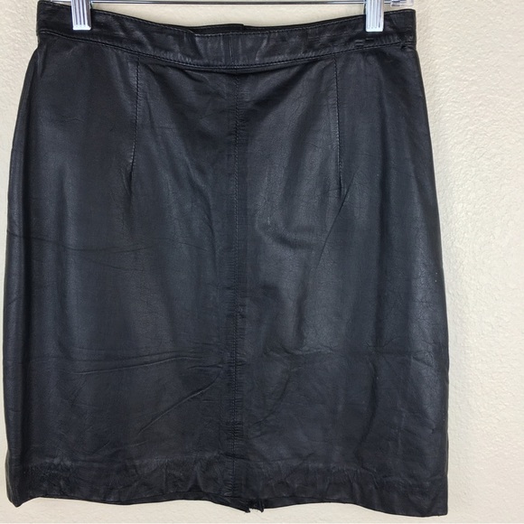 Brass Plum Nordstrom Women's Genuine Leather Skirt Knee Length Size 11 - Picture 6 of 15